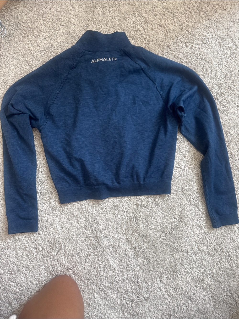 Alphalete Navy Athletic Cropped Zip Jacket